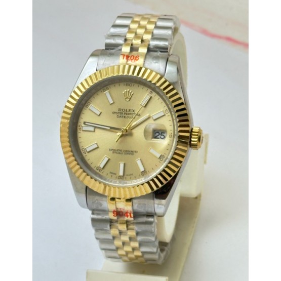 Rolex Datejust Golden Dail Dual Tone Swiss Automatic Watch