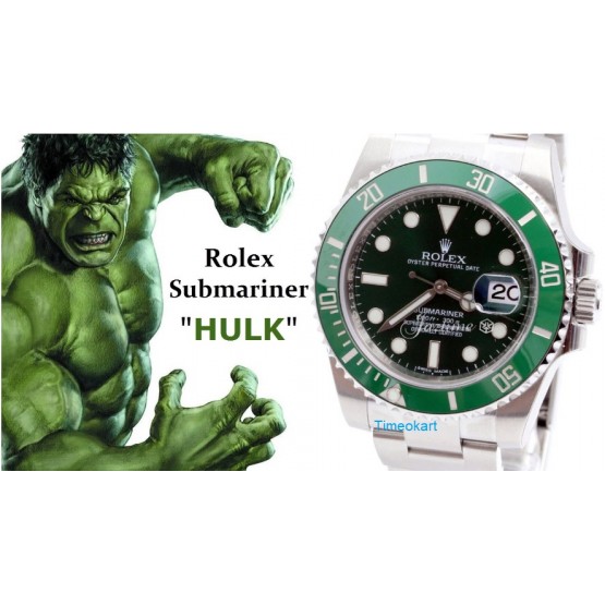 Rolex Submariner HULK Edition Green Dial Steel Bracelet Watch