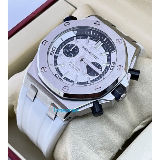 Audemars Piguet Diver Chronograph White Rubber Strap Watch