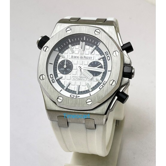 Audemars Piguet Diver Chronograph White Rubber Strap Watch