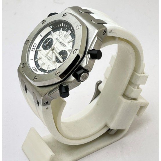 Audemars Piguet Diver Chronograph White Rubber Strap Watch