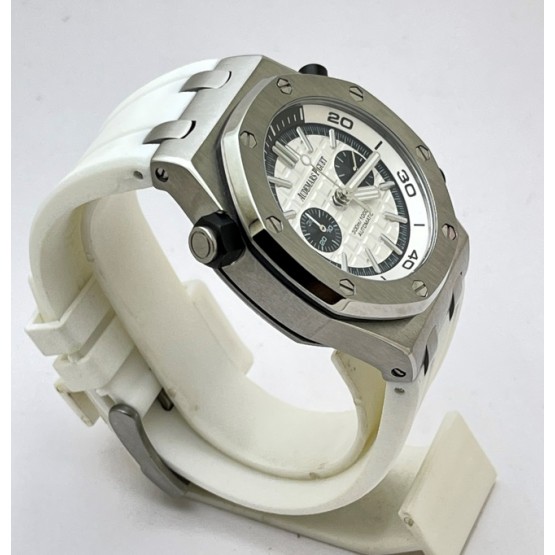 Audemars Piguet Diver Chronograph White Rubber Strap Watch