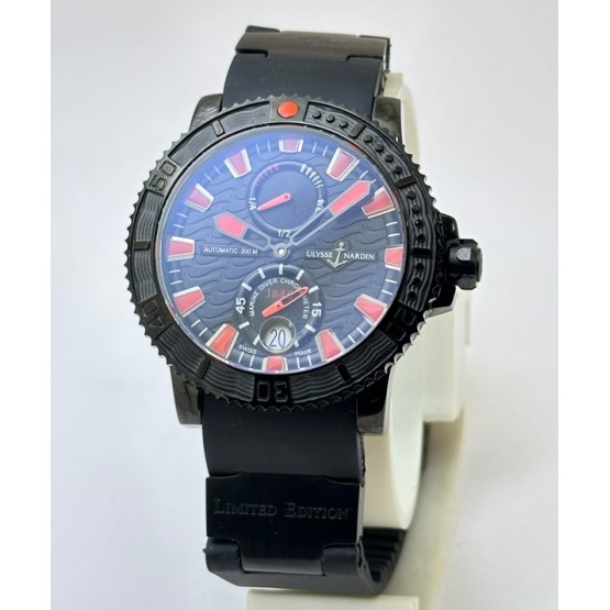 Ulysse Nardin Marine Diver Black Sea Rubber Strap Swiss Automatic Watch