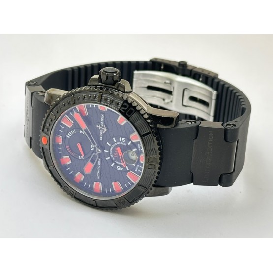 Ulysse Nardin Marine Diver Black Sea Rubber Strap Swiss Automatic Watch