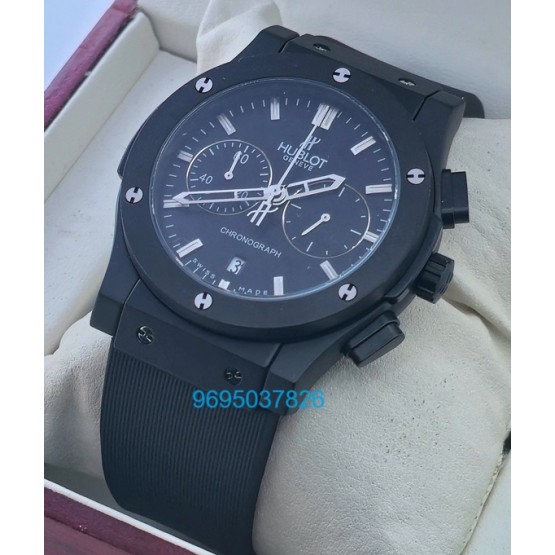 Hublot Classic Fusion Chronograph Full Black Rubber Strap Watch