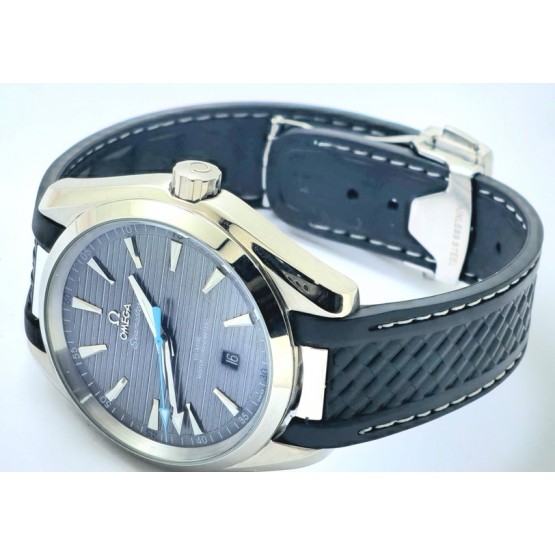 OMEGA SEAMASTER AQUA TERRA GREY RUBBER STRAP SWISS AUTOMATIC WATCH