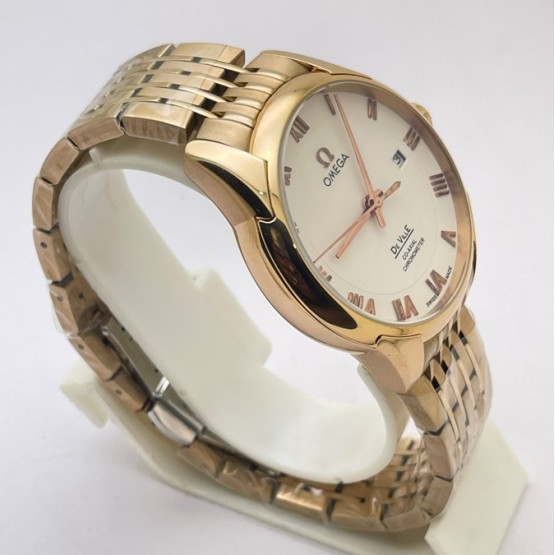 Omega De-Ville White Rose Gold Bracelet Swiss Automatic Watch