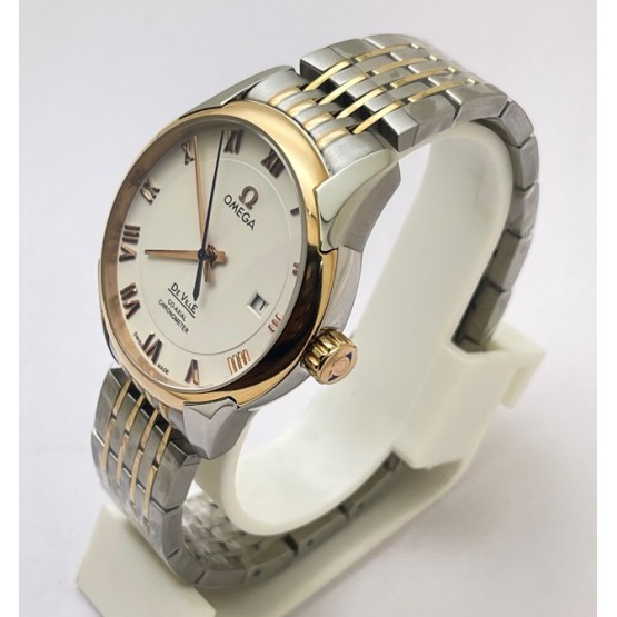 Omega De-Ville White Dual Tone Bracelet Swiss Automatic Watch