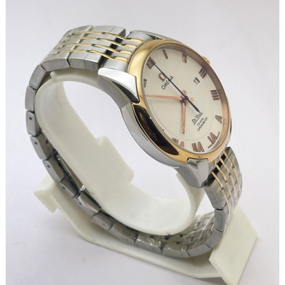 Omega De-Ville White Dual Tone Bracelet Swiss Automatic Watch