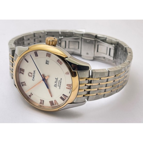 Omega De-Ville White Dual Tone Bracelet Swiss Automatic Watch