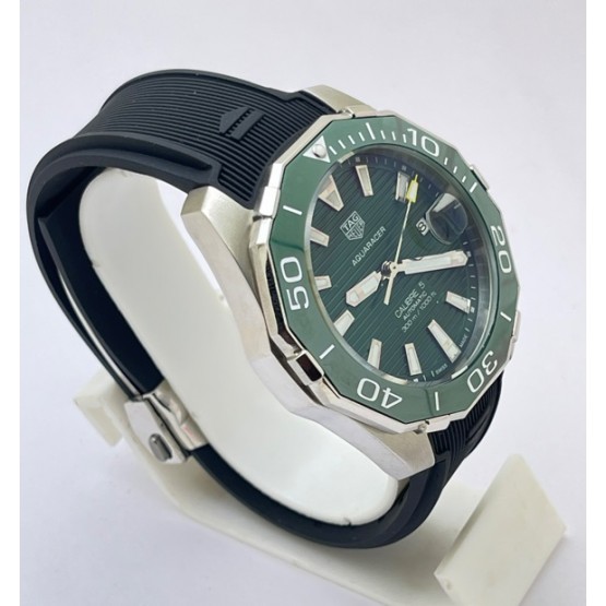 Tag Heuer Aquaracer Green Calibre 5 Black Rubber Strap Swiss Automatic Watch