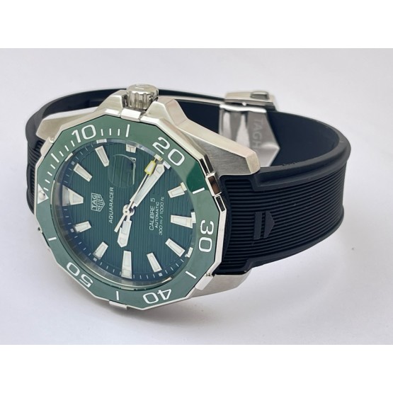 Tag Heuer Aquaracer Green Calibre 5 Black Rubber Strap Swiss Automatic Watch