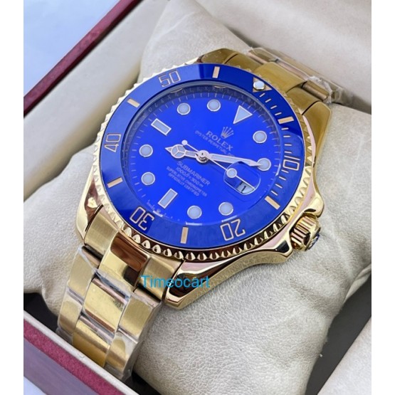 Rolex Submariner Blue Full Gold Swiss Automatic Watch