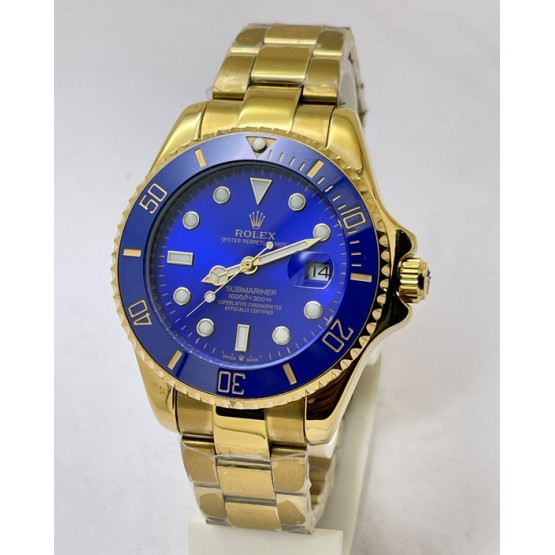 Rolex Submariner Blue Full Gold Swiss Automatic Watch