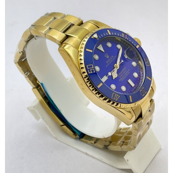 Rolex Submariner Blue Full Gold Swiss Automatic Watch