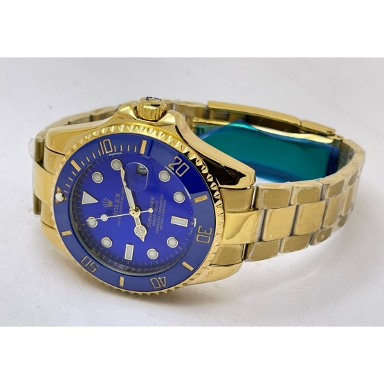 Rolex Submariner Blue Full Gold Swiss Automatic Watch