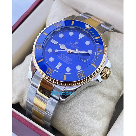 Rolex Submariner Blue Dual Tone Swiss Automatic Watch