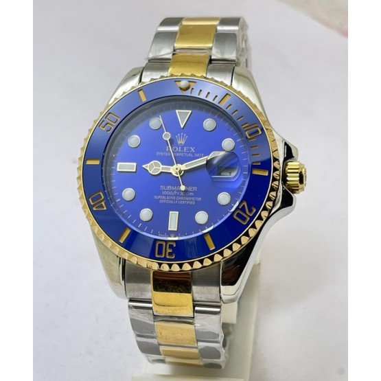 Rolex Submariner Blue Dual Tone Swiss Automatic Watch