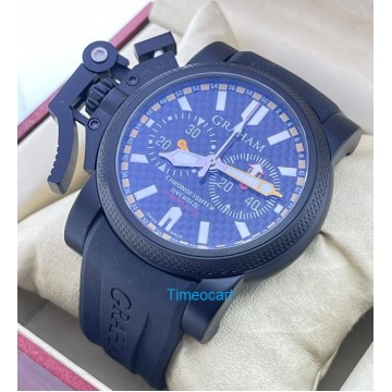 Graham Chronofighter Oversize Black Rubber Strap Watch