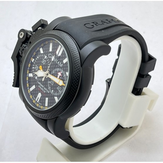 Graham Chronofighter Oversize Black Rubber Strap Watch