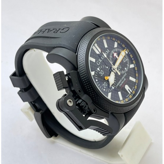 Graham Chronofighter Oversize Black Rubber Strap Watch