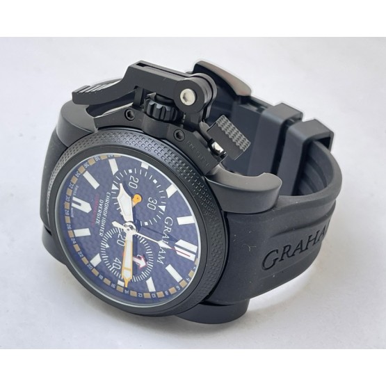 Graham Chronofighter Oversize Black Rubber Strap Watch