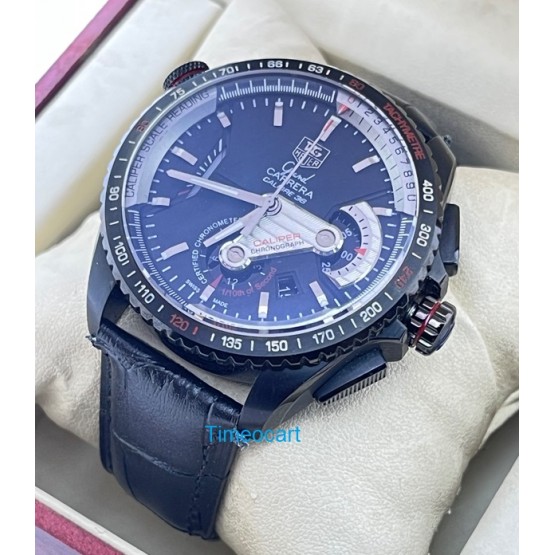 Tag Heuer Grand Carrera Calibre 36 ETA 7750 Valjoux Automatic Chronograph Leather Strap Watch