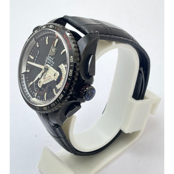 Tag Heuer Grand Carrera Calibre 36 ETA 7750 Valjoux Automatic Chronograph Leather Strap Watch