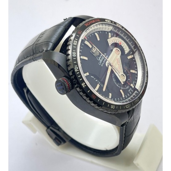 Tag Heuer Grand Carrera Calibre 36 ETA 7750 Valjoux Automatic Chronograph Leather Strap Watch