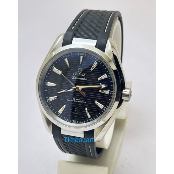 OMEGA SEAMASTER AQUA TERRA BLACK RUBBER STRAP SWISS AUTOMATIC WATCH