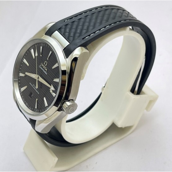 OMEGA SEAMASTER AQUA TERRA BLACK RUBBER STRAP SWISS AUTOMATIC WATCH