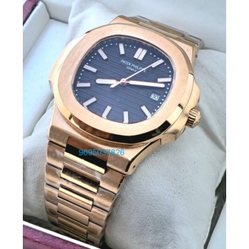 Patek Philippe Nautilus Automatic Rose Gold Black Swiss Automatic Watch