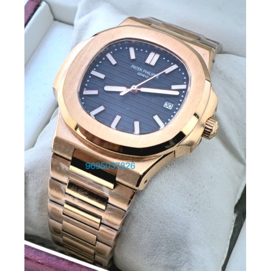 Patek Philippe Nautilus Automatic Rose Gold Black Swiss Automatic Watch