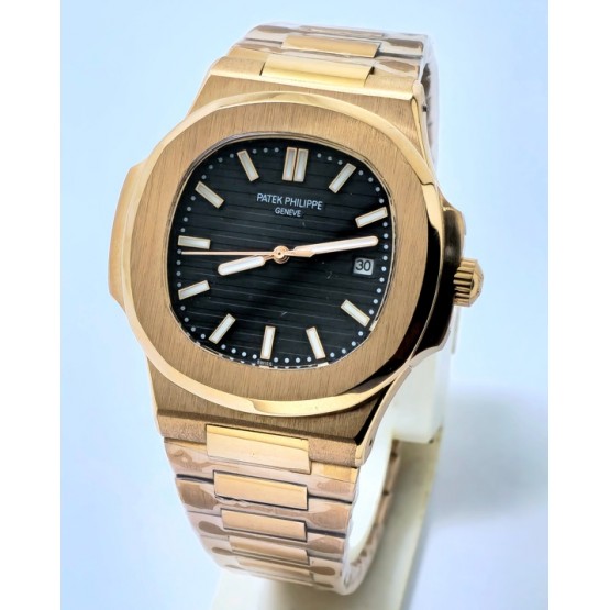 Patek Philippe Nautilus Automatic Rose Gold Black Swiss Automatic Watch