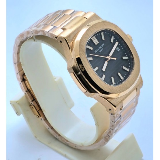 Patek Philippe Nautilus Automatic Rose Gold Black Swiss Automatic Watch