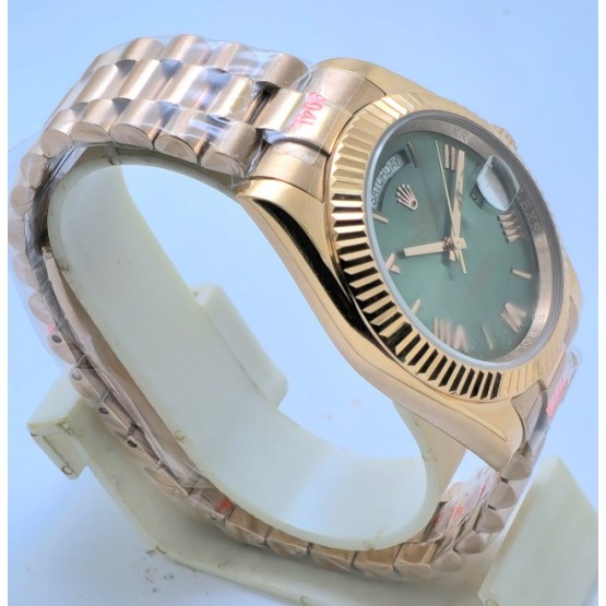 Rolex Day-Date Green Dial Rose Gold Swiss Automatic Watch