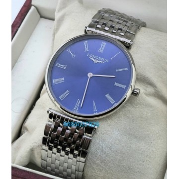 Longines Elegance La Grande Roman Mark Blue Steel Watch