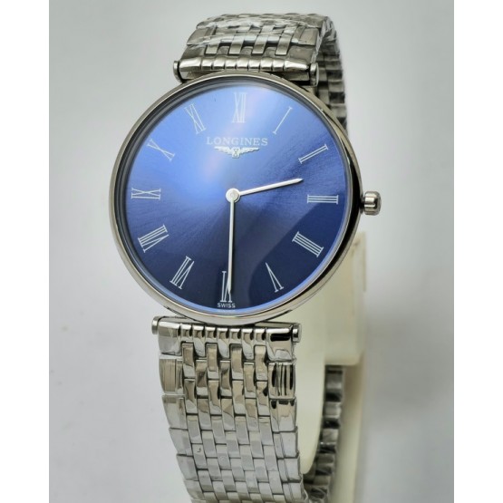 Longines Elegance La Grande Roman Mark Blue Steel Watch