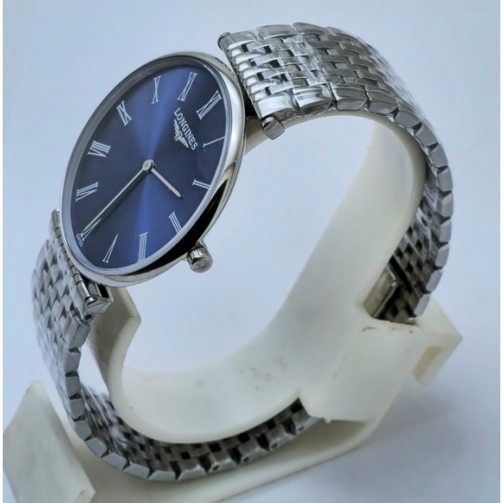 Longines Elegance La Grande Roman Mark Blue Steel Watch