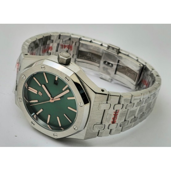 Audemars Piguet Royal Oak Jumbo Green Steel Swiss Automatic Watch - A