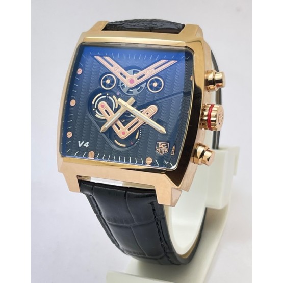 TAG HEUER MONACO V4 ROSE GOLD BLACK LIMITED EDITION WATCH