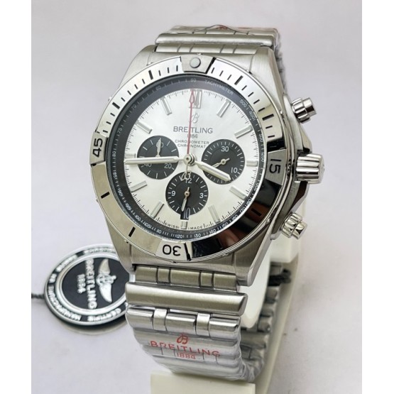 Breitling Chronomat B01 42 White Steel Watch