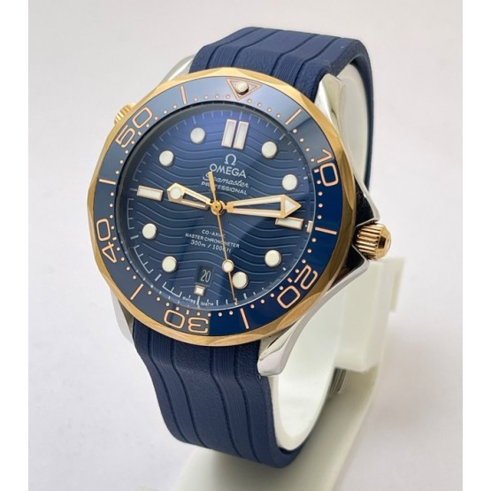 Omega Seamaster 50th Anniversary Blue Rubber Strap Swiss Automatic Watch