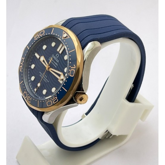 Omega Seamaster 50th Anniversary Blue Rubber Strap Swiss Automatic Watch