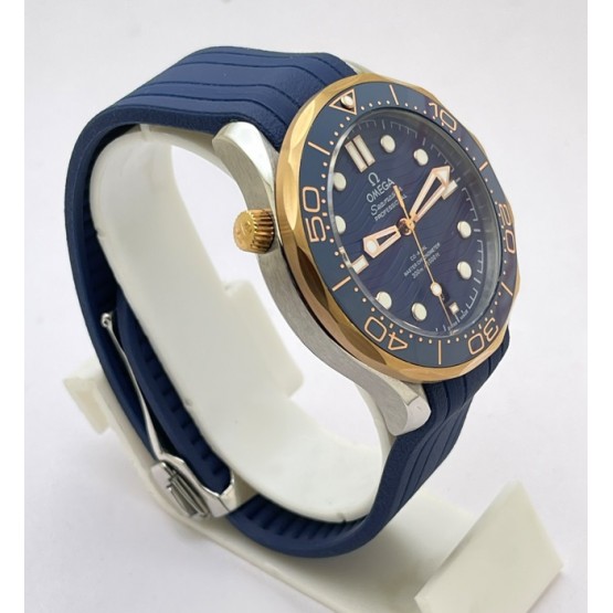 Omega Seamaster 50th Anniversary Blue Rubber Strap Swiss Automatic Watch