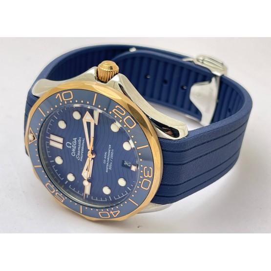 Omega Seamaster 50th Anniversary Blue Rubber Strap Swiss Automatic Watch