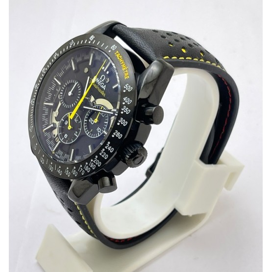 Omega Speedmaster Apollo 8 Black Leather Strap watch