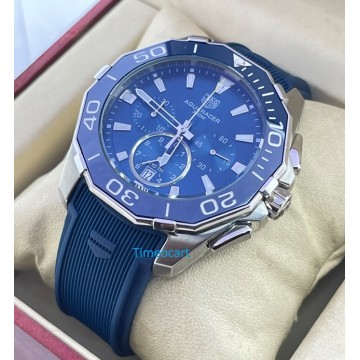 Tag Heuer Aquaracer Calibre 5 Chronograph Blue Rubber Strap Watch