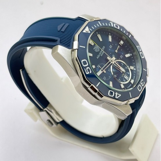 Tag Heuer Aquaracer Calibre 5 Chronograph Blue Rubber Strap Watch