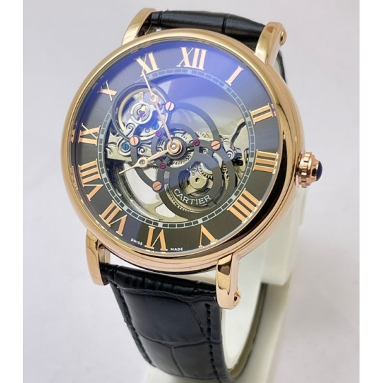 Cartier Rotonde De Astrotourbillon Skeleton Black Swiss Automatic Watch